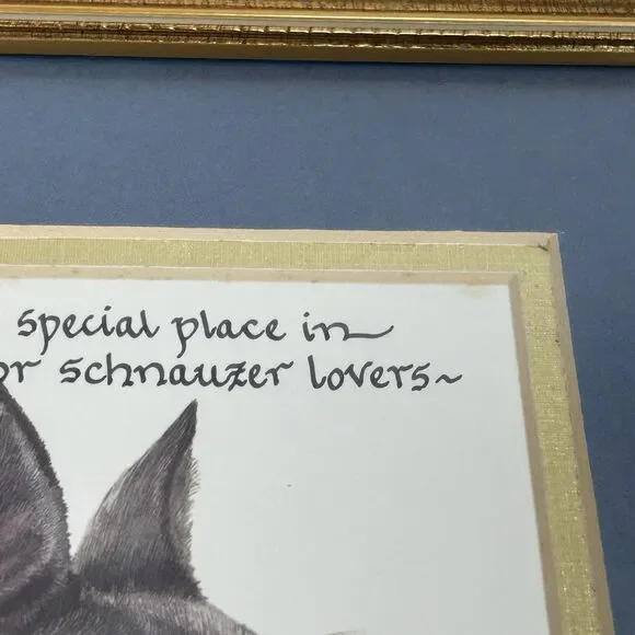 Vintage Schnauzer Framed Print Robert J May Heaven Quote Dog Wall Art 10x12 - Picture 12 of 16